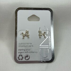 Icing Poodle Earrings Silver